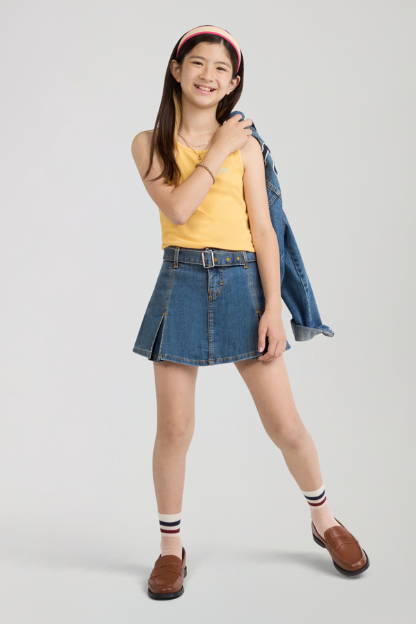 Teenager Pleated Skort with Belt - Girls - 10A - Neutral / Lunch Break
