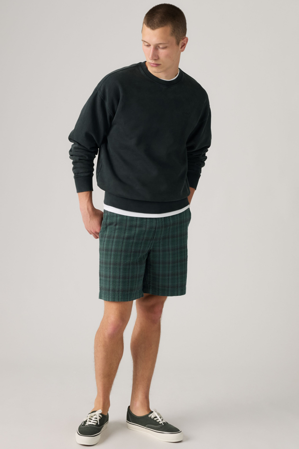 XX Chino Authentic Relaxed Lightweight Shorts - Men - 30X8 - Blue / Wyatt Plaid Vintage Teal Seersucker