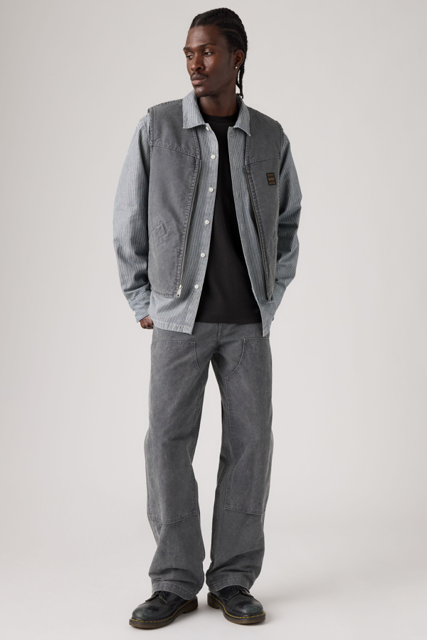 568 Loose Straight Double Knee Carpenter Pants - Men - 28X32 - Grey / Duo Fade Periscope X Brindle Canvas
