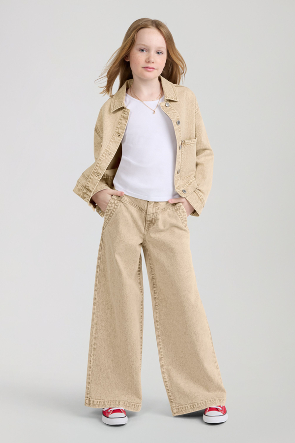 Teenager Studded Trucker Jacket - Girls - 10A - Neutral / Curds And Whey