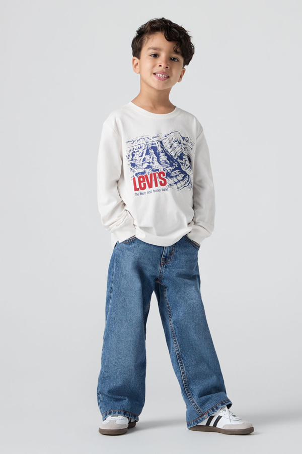 Camiseta de manga larga Canyon infantil - Chicos - 4A - Neutral / Levi's Egret