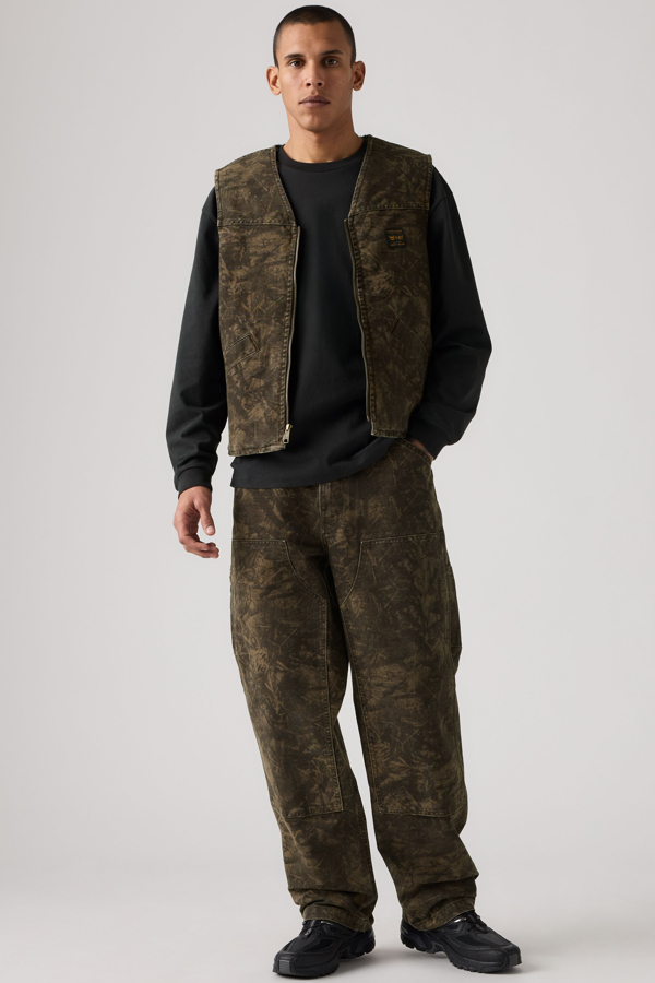 568 Loose Straight Double Knee Carpenter Pants - Men - 28X32 - Green / Raleigh Camo Dark Olive Canvas