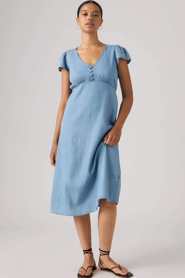 Lilith Lightweight Midi Dress - Women - L - Medium Wash / Hey Good Lookin
