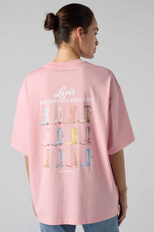 Camiseta corta estampada Stack - Mujer - S - Rosa / Coral Blush