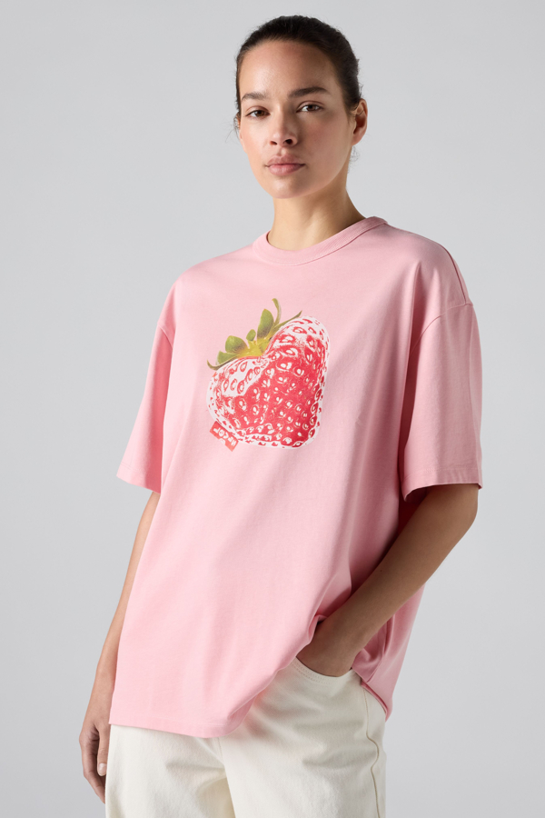 Camiseta Graphic Tabor - Mujer - L - Rosa / Heart Strawberry Coral Blush