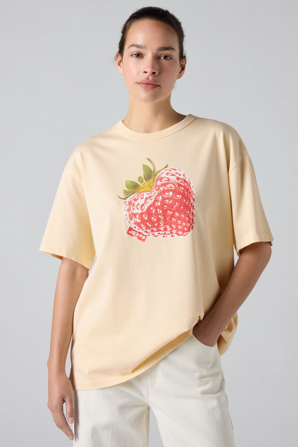 Camiseta Graphic Tabor - Mujer - L - Blanco / Heart Strawberry Rutabaga