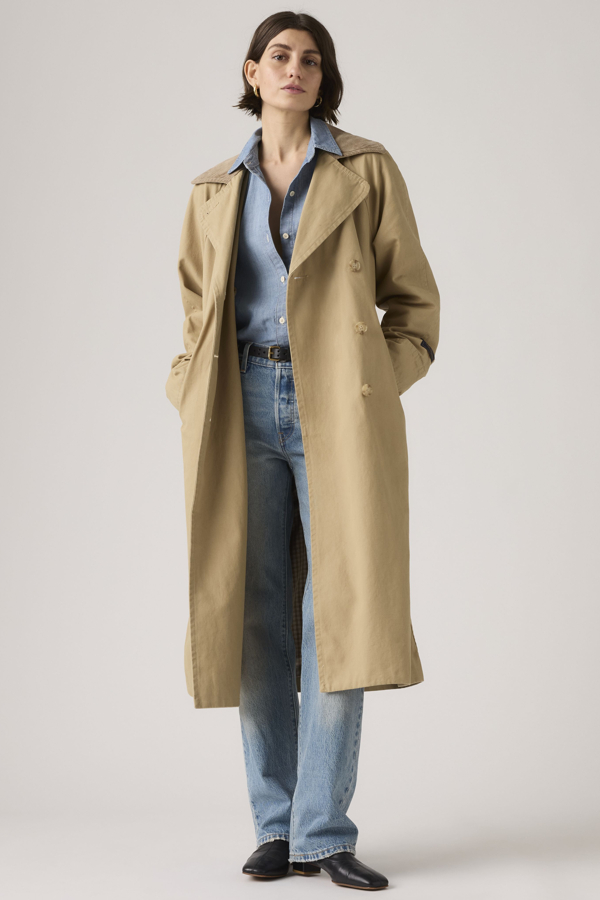 Gabardina larga clásica Bree - Mujer - 2XS - Crema / Travertine