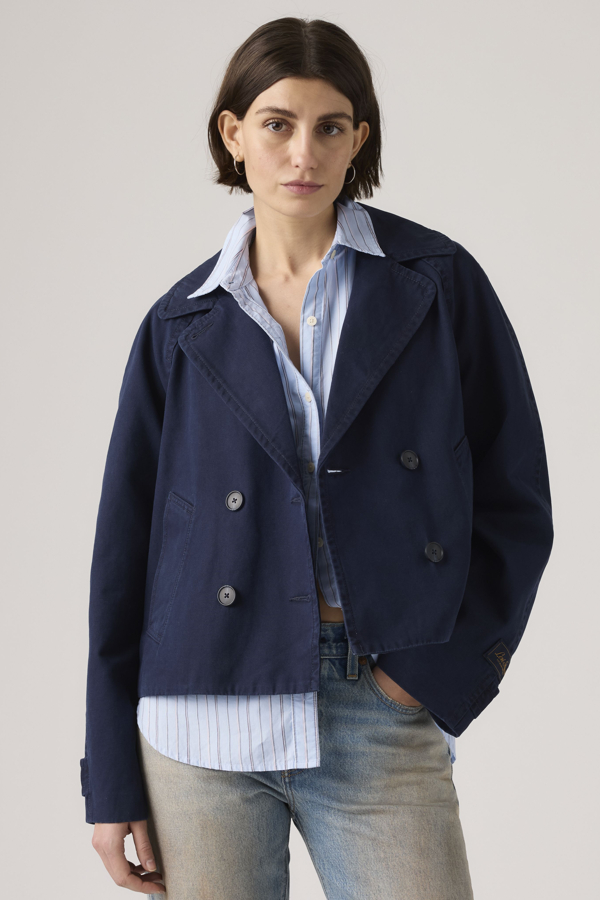 Chaqueta gabardina Bree Cropped Swing - Mujer - L - Azul / Nightwatch Blue