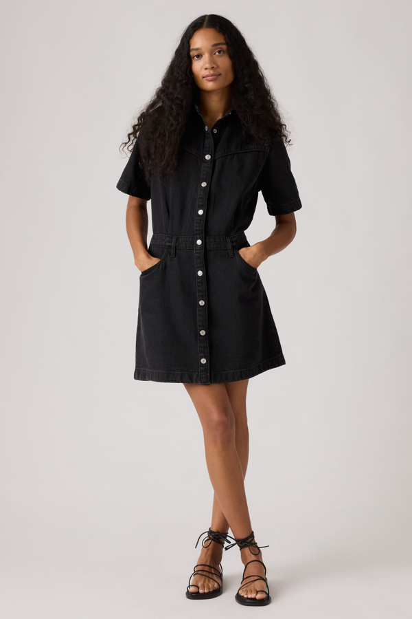 Vestido Western Logan de manga corta - Mujer - L - Negro / Capturing Moments
