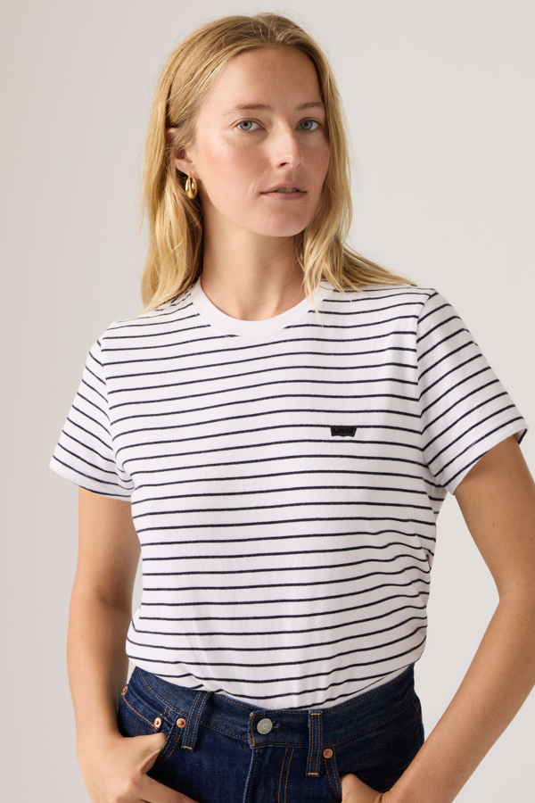 Camiseta Favorite - Mujer - 2XS - Blanco / Golf Course Stripe Bright White Anthracite Night