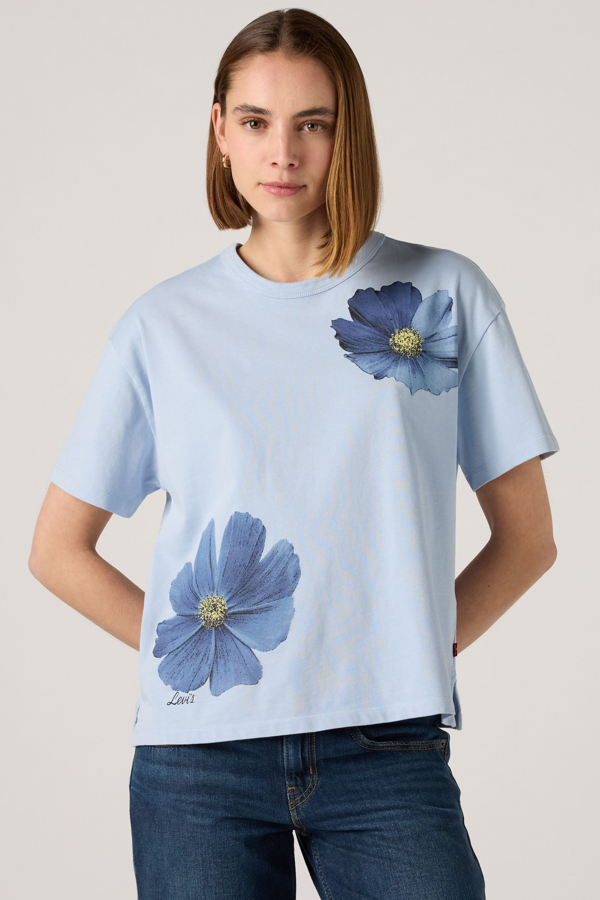 Camiseta Graphic Vintage Fit - Mujer - L - Azul / Placed Floral Kentucky Blue