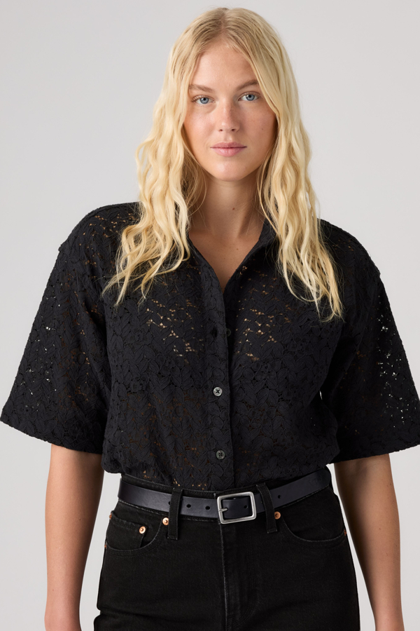 Camisa de manga corta Lace Harlie - Mujer - L - Negro / Anthracite Night Lace