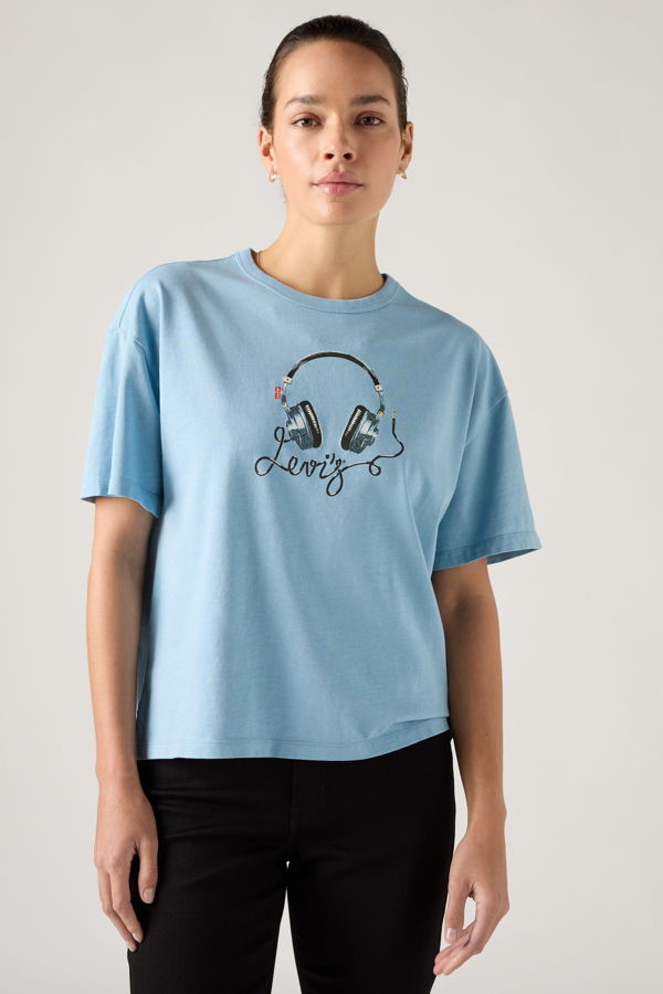 Camiseta Graphic Vintage - Mujer - L - Azul / Headphones Glacier Lake