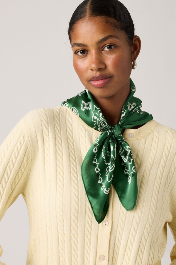 Bandana de satén - Mujer - One Size - Verde / Eden Pattern