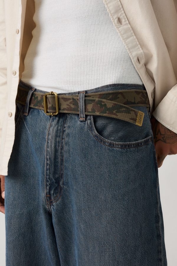 Washed Down Web Belt - Hombre - 70 - Verde / Washed Camo