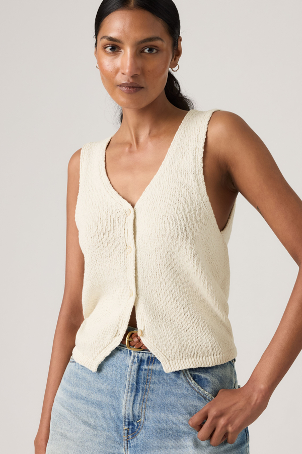 Chaleco Helen Mini Boucle - Mujer - M - Blanco / Tofu