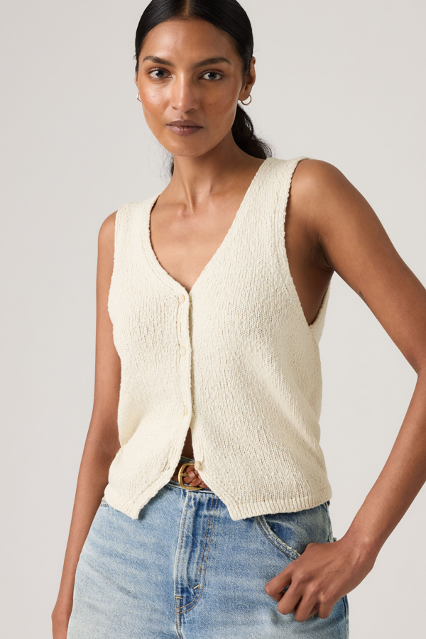 Chaleco Helen Mini Boucle - Mujer - L - Blanco / Tofu