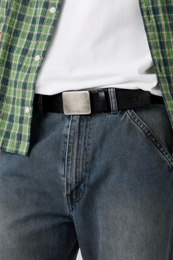 Cinturón Ryder Plaque Buckle - Hombre - 100 - Negro / Caviar