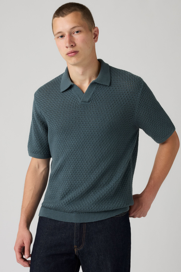 Dillon Open Collar Polo - Hombre - 2XL - Azul / Dark Slate