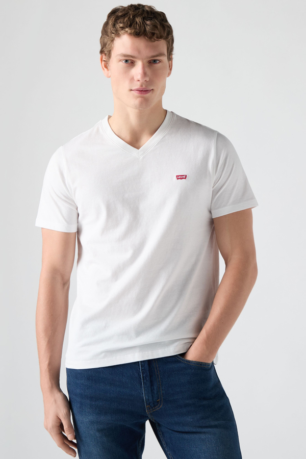 Camiseta de cuello de pico clásica Housemark - Hombre - S - Blanco / Bright White