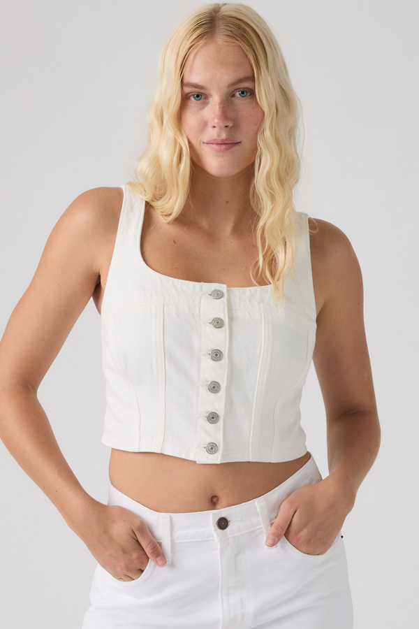 Audra Seamed Lightweight Top - Mujer - L - Blanco / Tooth Fairy Lightweight