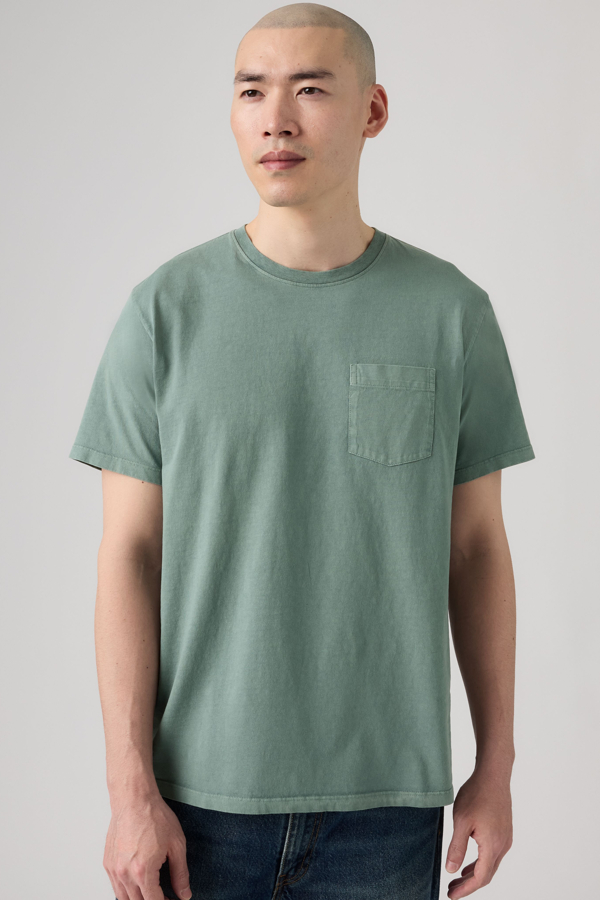 Essential Pocket Tee - Hombre - L - Verde / Garment Dye Stormy Sea