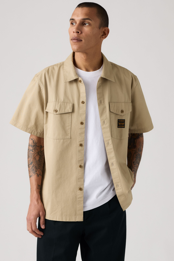 Worker Shirt - Men - L - Beige / Undyed Ecru Greige