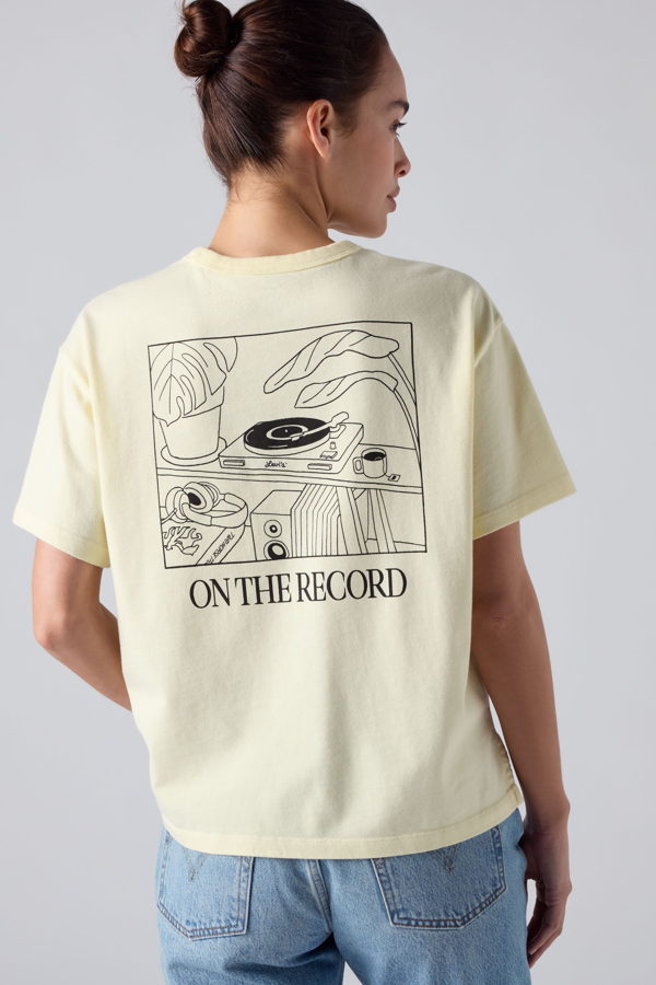 Graphic Vintage Tee - Women - L - Yellow / Off The Record Emb Pear Sorbet