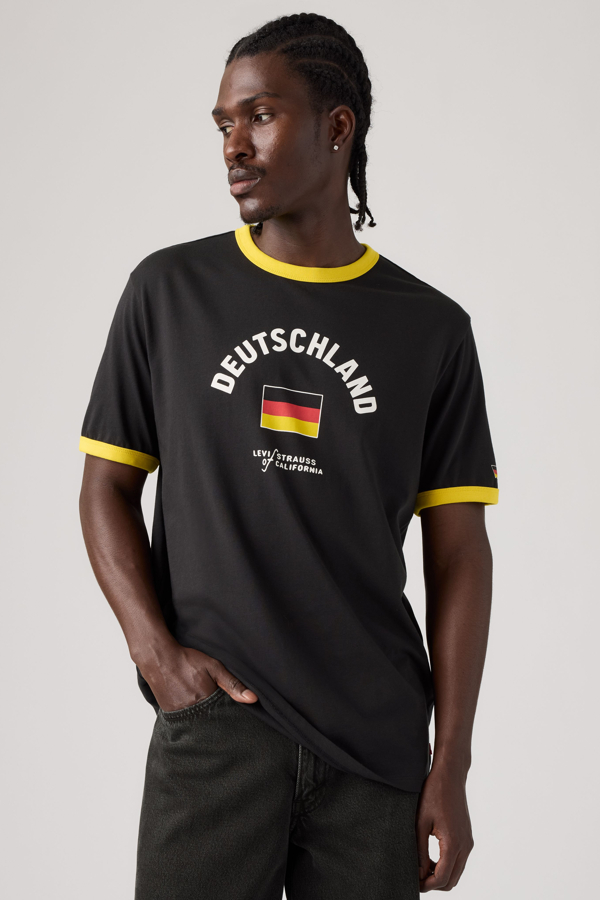 Camiseta ringer de Alemania Levi's - Hombre - L - Negro / X Deutschland