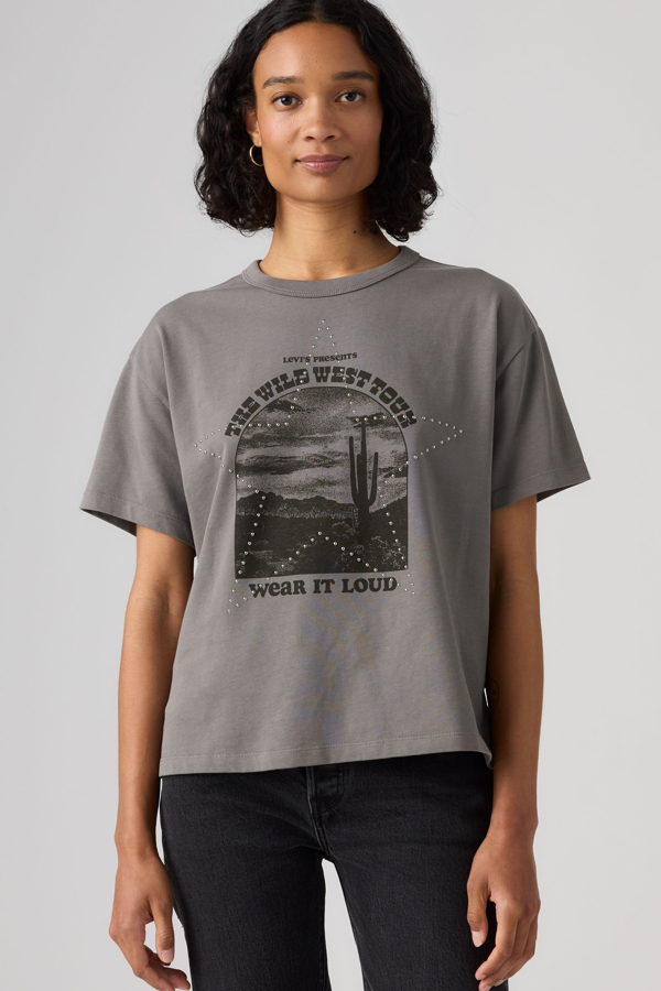 Camiseta Graphic Vintage - Mujer - L - Negro / Star Stud Wild West Vt Smoked Pearl