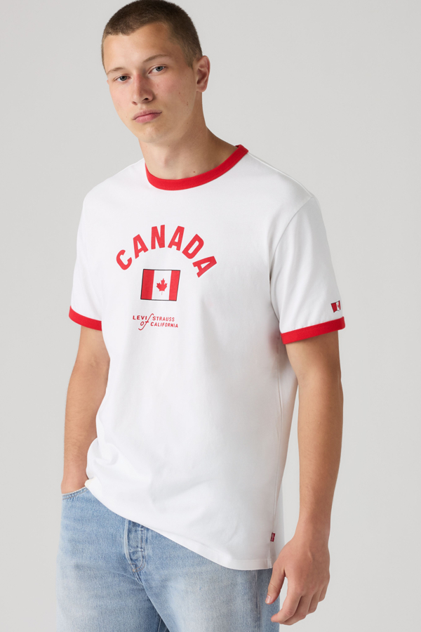 Camiseta ringer de Canadá Levi's - Hombre - M - Blanco / X Canada