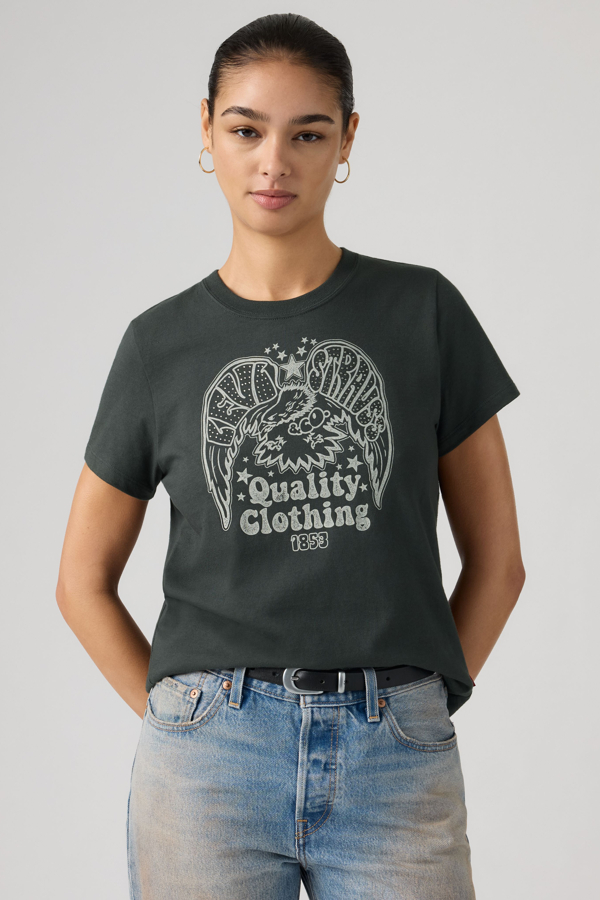Camiseta Graphic Favorite - Mujer - L - Negro / Rhinestone Eagle Reissue Pirate Black