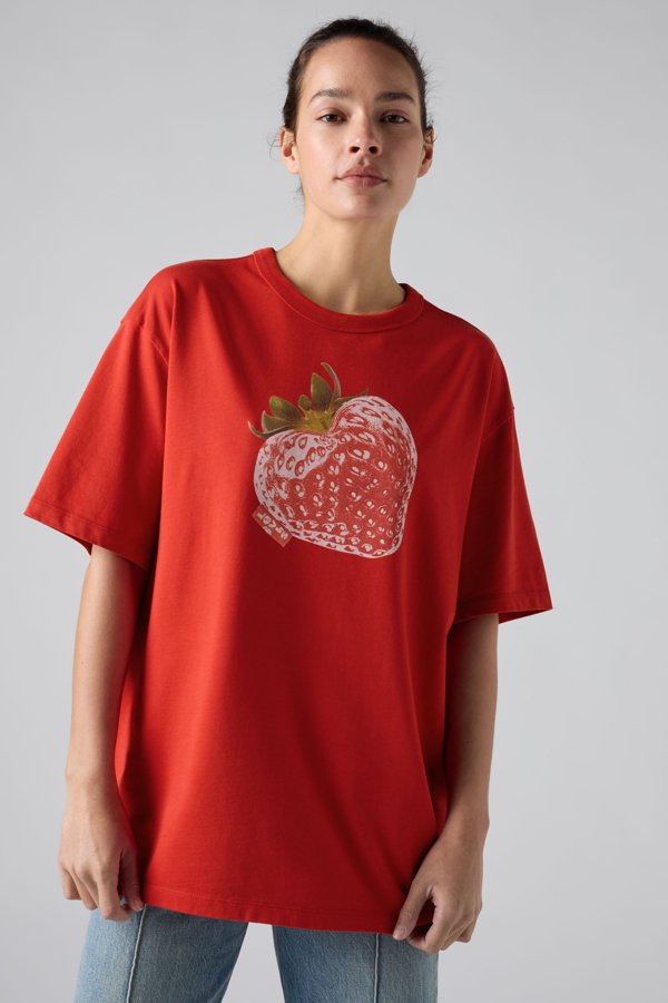 Camiseta Graphic Tabor - Mujer - L - Rojo / Heart Strawberry Urban Red