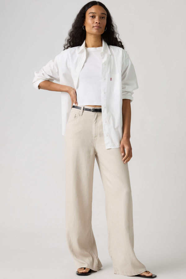 Pantalones de lino de pierna ancha Cinch - Mujer - 25X31 - Gris / Crystal Grey