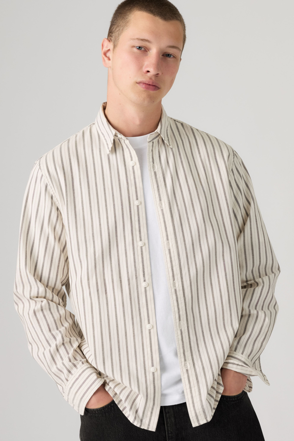Classic Relaxed Shirt - Hombre - L - Multicolor / Mason Stripe Egret