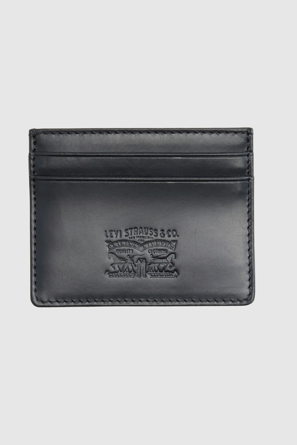 Tarjetero de piel - Hombre - One Size - Negro / Caviar