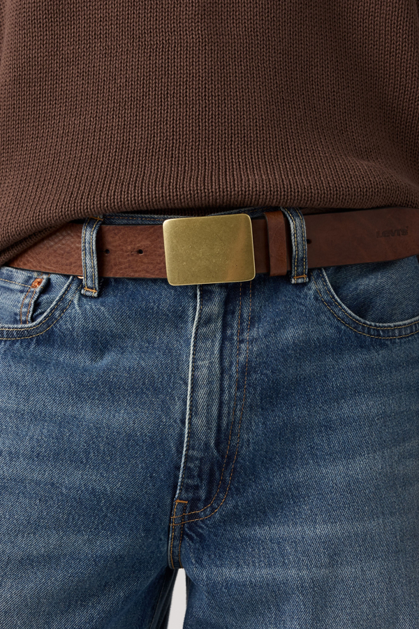 Ryder Plaque Buckle Belt - Men - 100 - Brown / Chocolate Martini