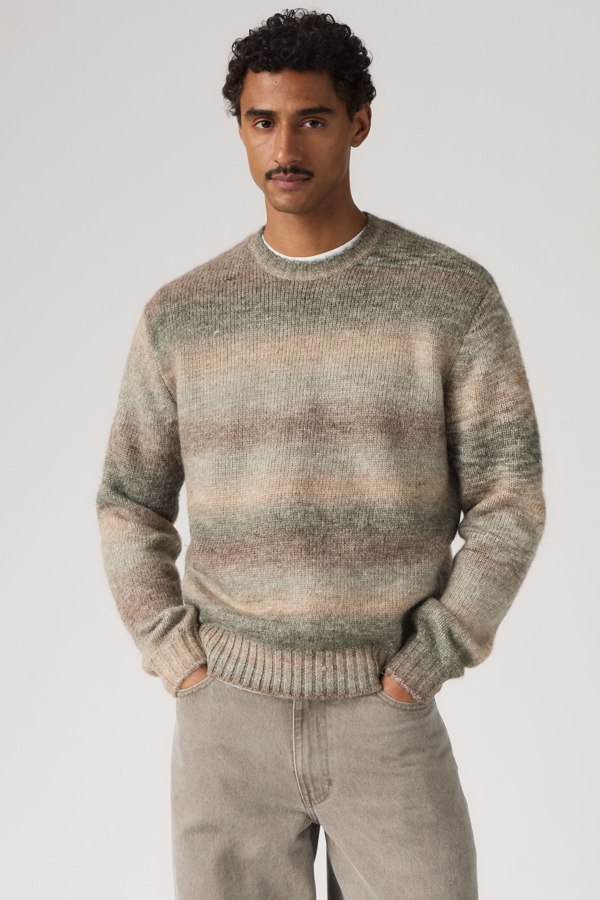 Laurel Crew Sweater - Hombre - 2XL - Marrón / Space Dye Custon Coffee Cardigan Stitch