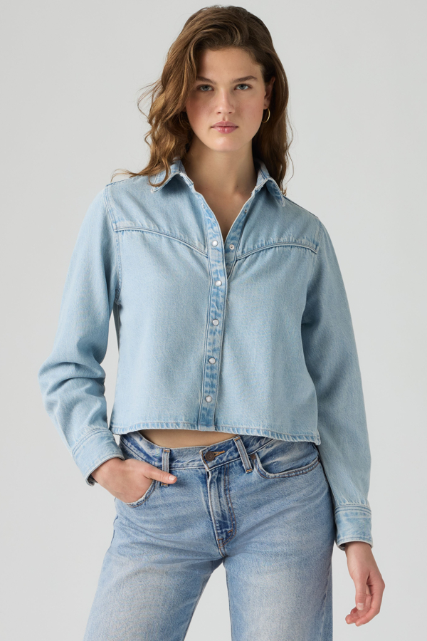 Shacket Logan - Mujer - L - Azul / Tencel Blasted Stone Top