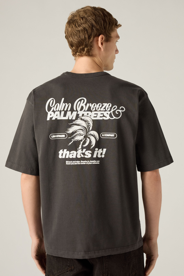 Camiseta Loose - Hombre - 2XL - Negro / Calm Breeze Palm Phantom