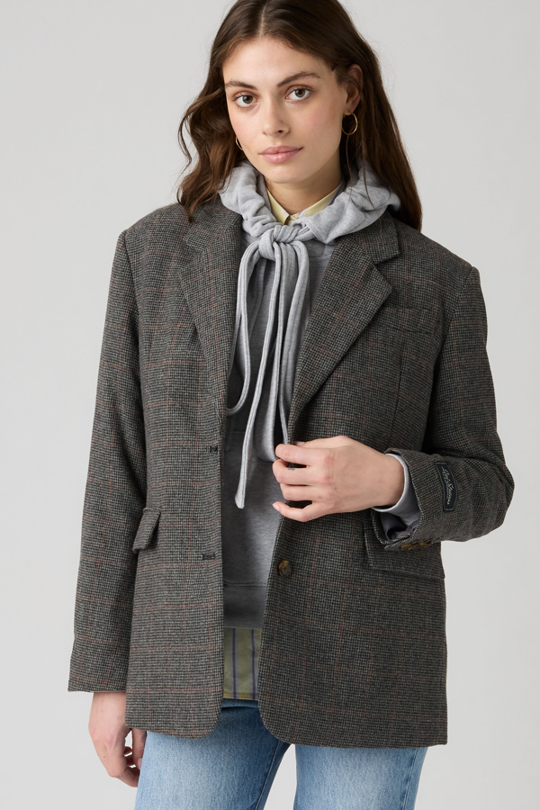 Luna Relaxed Blazer - Mujer - M - Gris / Luna Glen Plaid