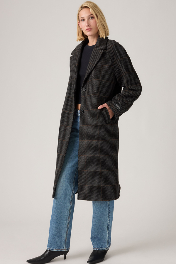 Ada Coat - Mujer - L - Negro / Justine Plaid Magnet