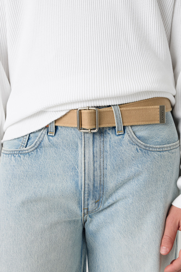 Washed Down Cotton Web Belt - Men - 100 - Beige / Travertine