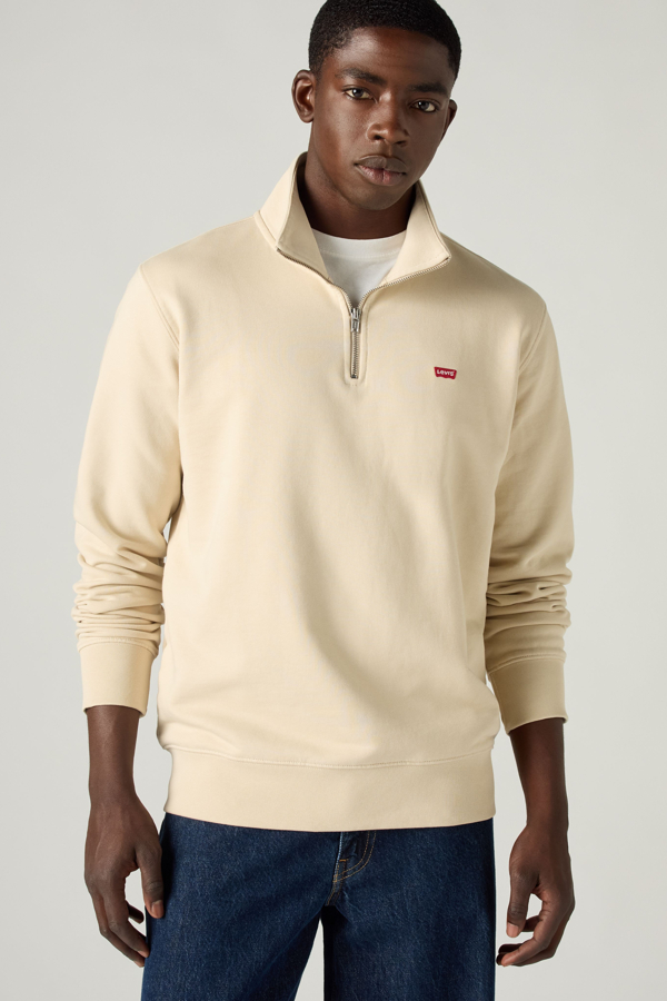 Jersey Original Housemark con cremallera de un cuarto - Hombre - L - Crema / Fog