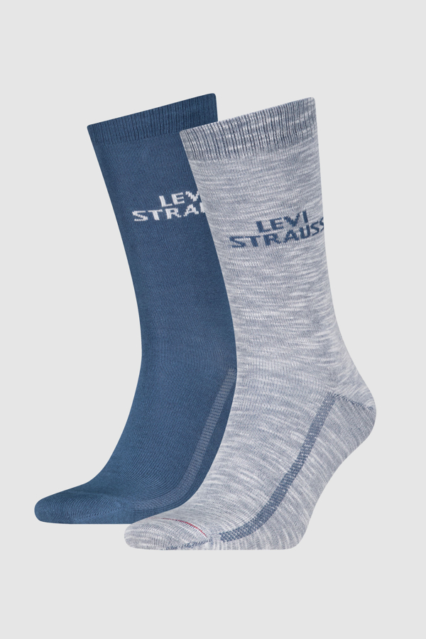 Levi's Regular Cut Plating Yarn Socks 2 pack - Hombre - 39 - Multicolor / Blue/White