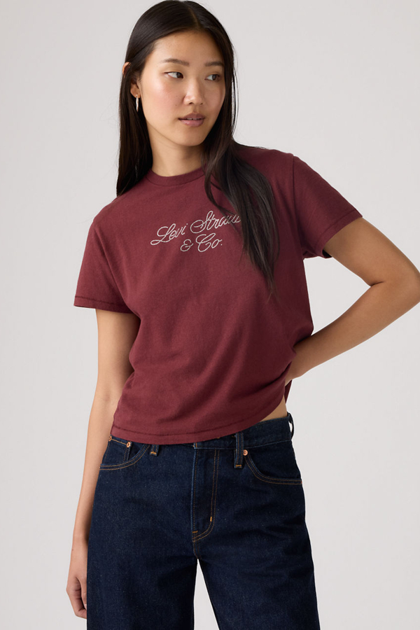 Camiseta Graphic Classic - Mujer - S - Rojo / Levi's Script Tawny Port