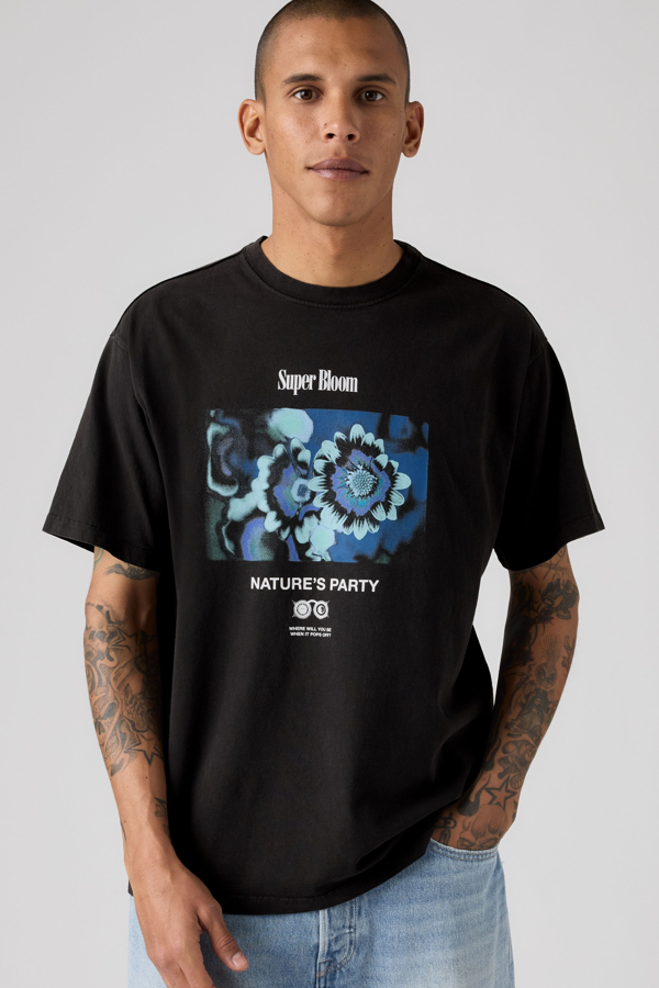 Camiseta Graphic Vintage Fit - Hombre - L - Negro / Super Bloom 2 Jet Black