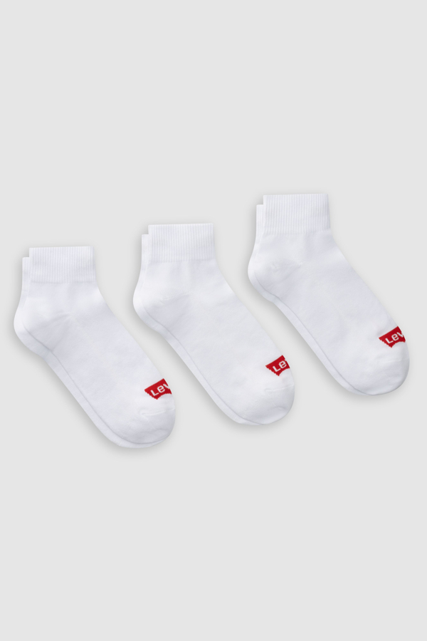 Calcetines de media altura Levi's de algodón reciclado con el logo Batwing: paquete de 3 - Hombre - 35 - Blanco / White