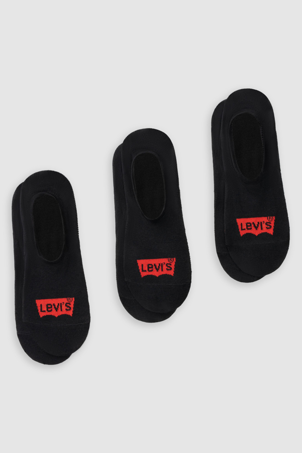 Calcetines altos Levi's de algodón reciclado con el logo Batwing: paquete de 3 - Hombre - 35 - Negro / Black