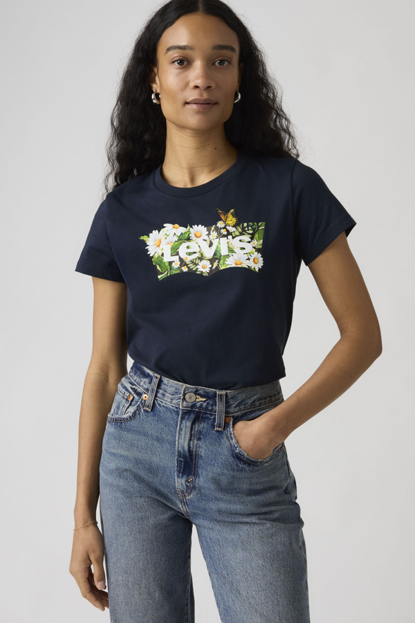 Levi's Donna Blu / Daisy Batwing Navy Blazer Perfect Tee - Xs